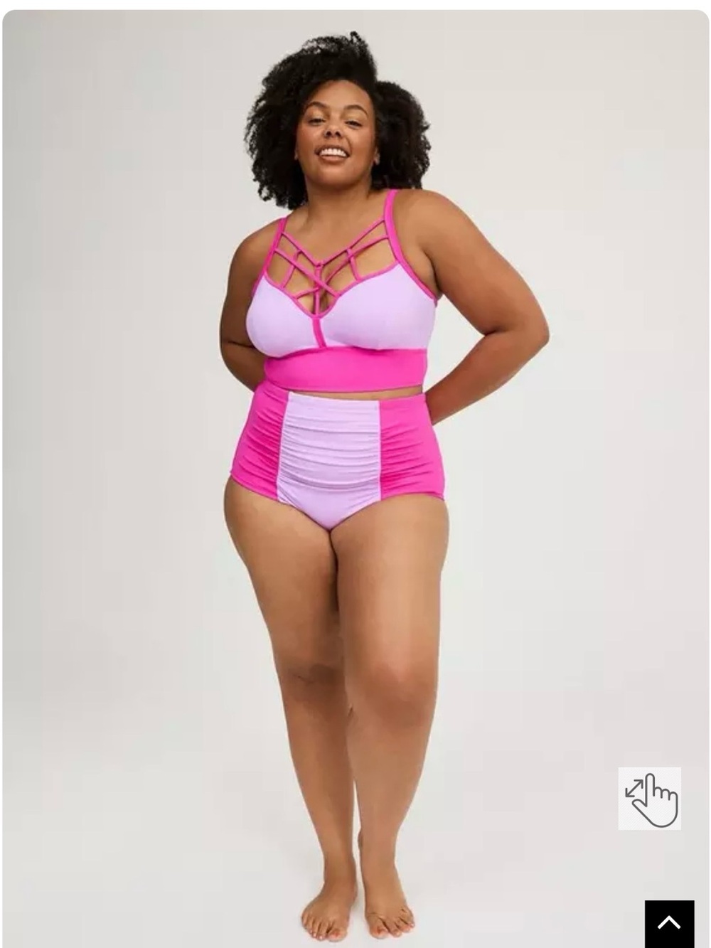 torrid EUC Hot Pink and Purple Strappy Two-Piece Bikini